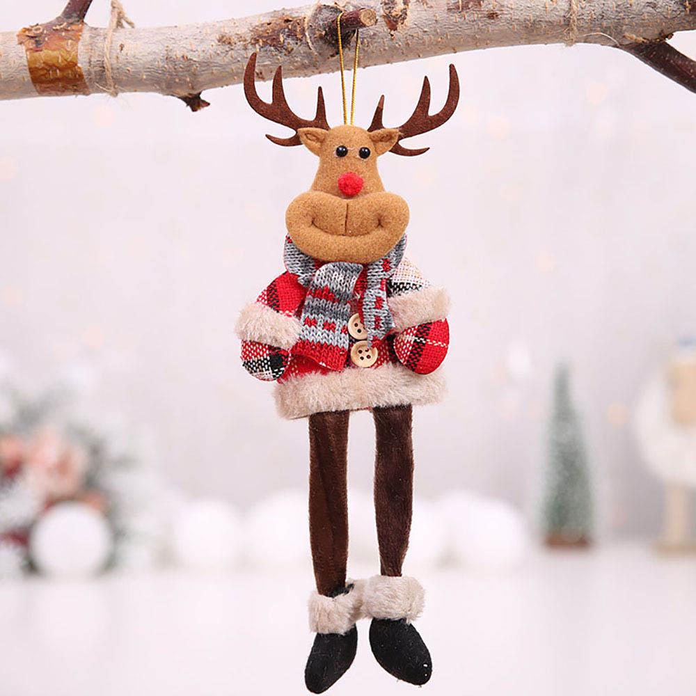 Weihnachten lange Beine Muppets Anhänger mit kariertem Tuch Cartoon Charakter für Weihnachtsbaum Dekoration Neujahr Party Schaufenster hängen Ornament Dekor