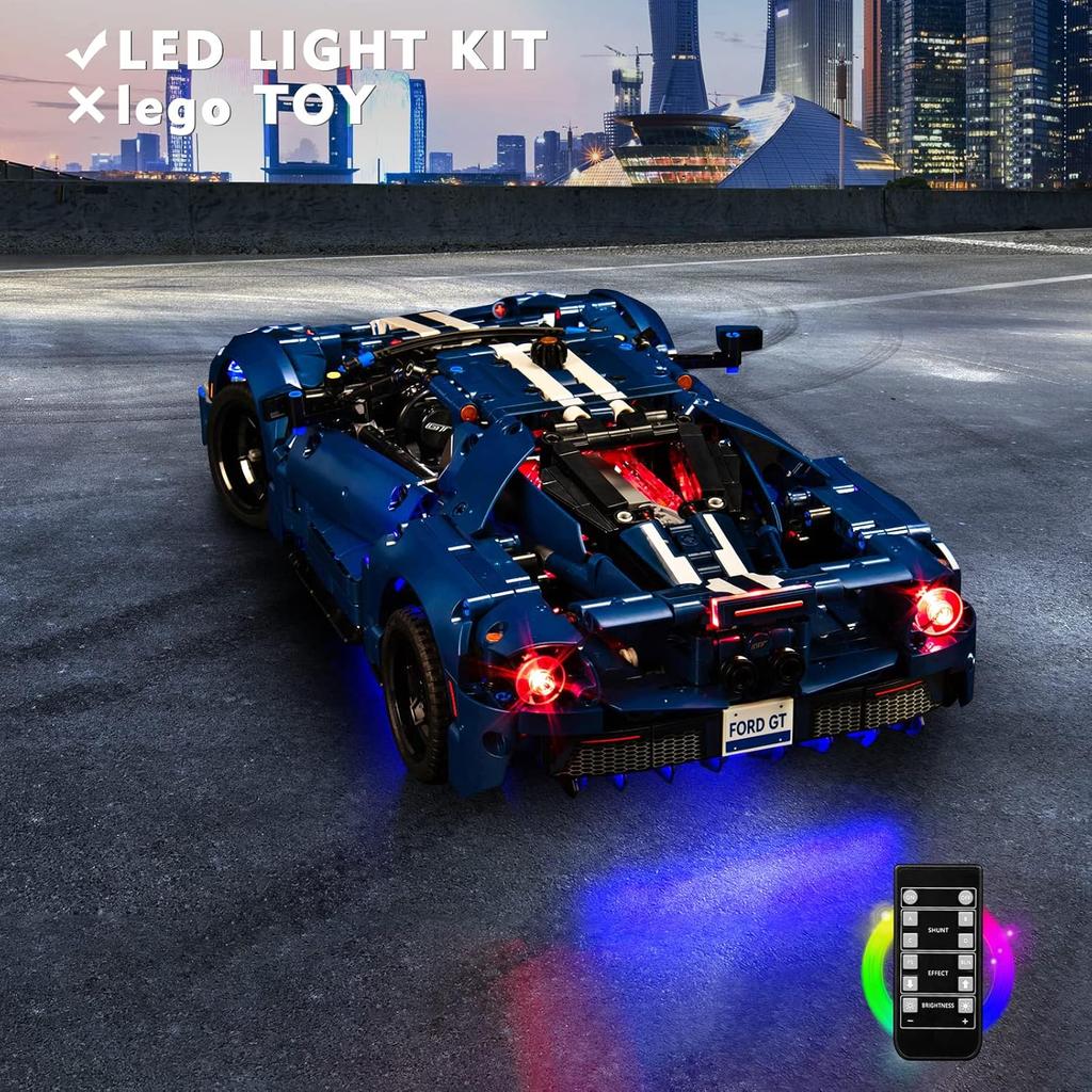 VONADO LED Işık Seti Lego 2022 Ford GT 42154 ile Uyumlu, Uzaktan Kumandalı Technic Ford GT Işık Kiti Lego Araba ile Uyumlu Yetişkinler için 42154 (HAYIR
