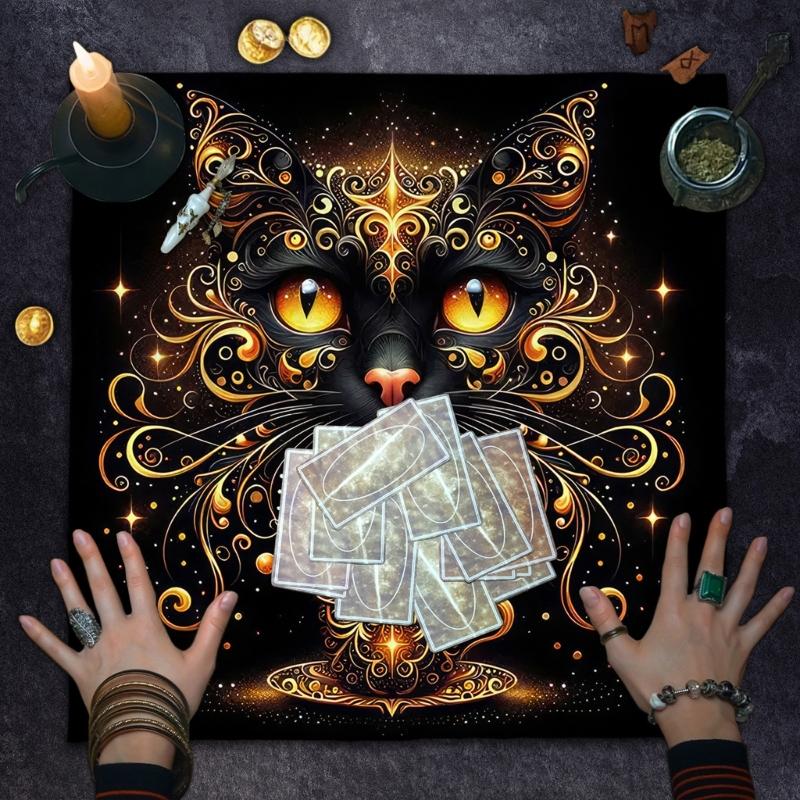 Luxurious Velvets Tarots Cloth Soft Velvets Divination Mats Mystical Symbols Enhances Spiritual Practice