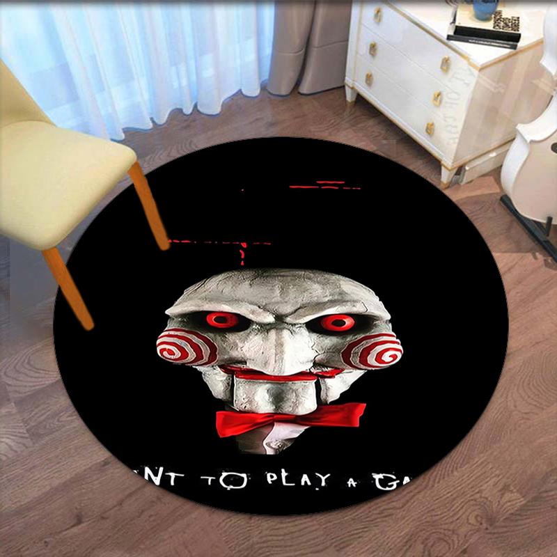 Halloween horror Printed Round Rug Carpet Chair Rug Area Rug Entryway Doormats,for Office Chair Living Room Bedroom Kitchen Room.