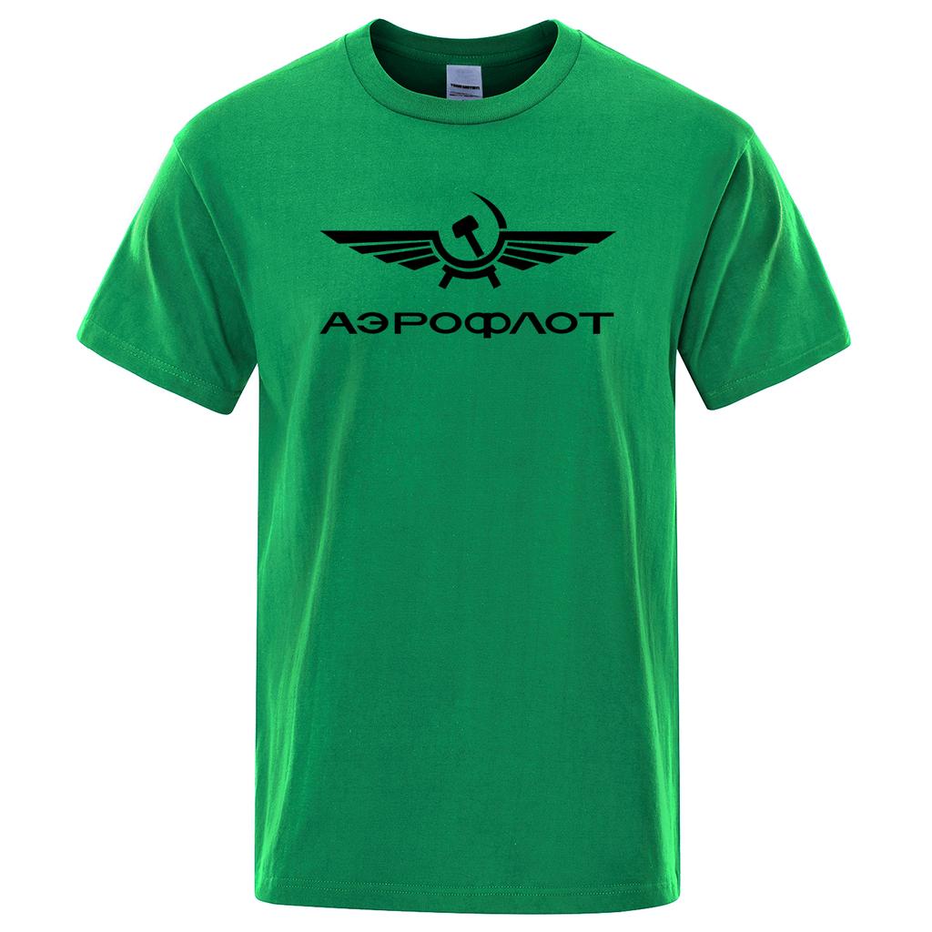 Aeroflot Aviazione Russa Pilota Aerospaziale Aviatore TShirt Estiva Cotone Punk Rock Moda Top Girocollo Elegante Maglietta da Uomo