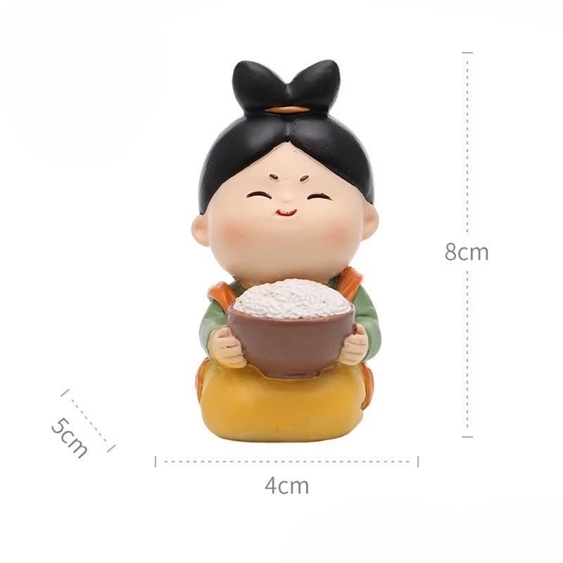 4pcs Creative Office Desktop Cute Palace Maid Decoration Ornaments Palace Grid Car Supplies Cartoon Dolls Decompression Ornament