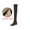 Krazing Pot Flock Autumn Winter Shoes Thick Heels Size 43 Long Boots Black Brown Stretch Over-the-knee Boots