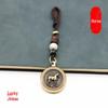 Rotating Brass Zodiac Signs Vermilion Gourd Keychain for Wealth & Treasures