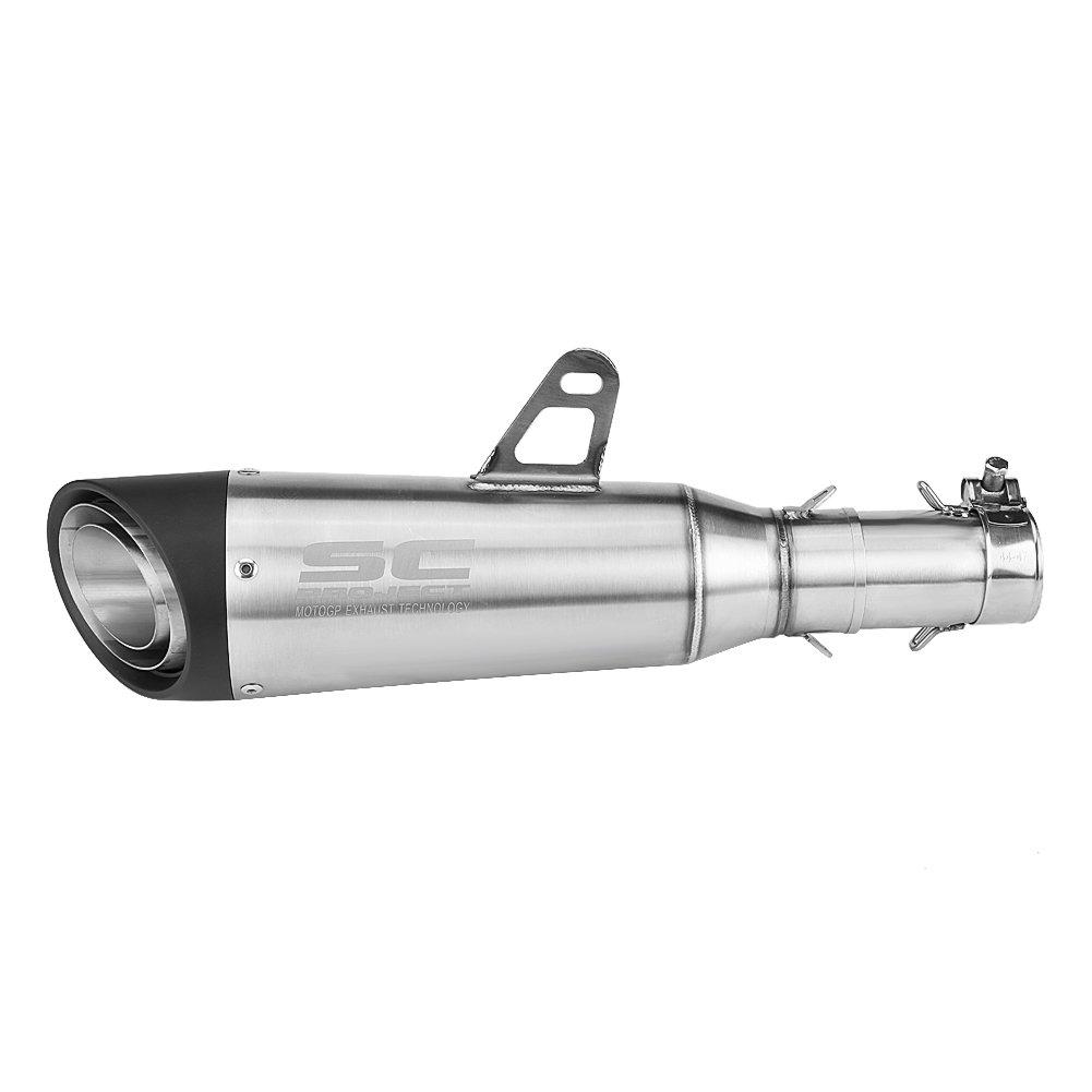 Aramox Exhaust Middle Link Pipe, Motorcycle Exhaust Pipe Exhaust Muffler