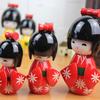 3Pcs/Set Japanese Geisha Kimono Figurine Asian Kokeshi Girl Statue Figure Toy Wooden Traditional Oriental Decor Ornaments