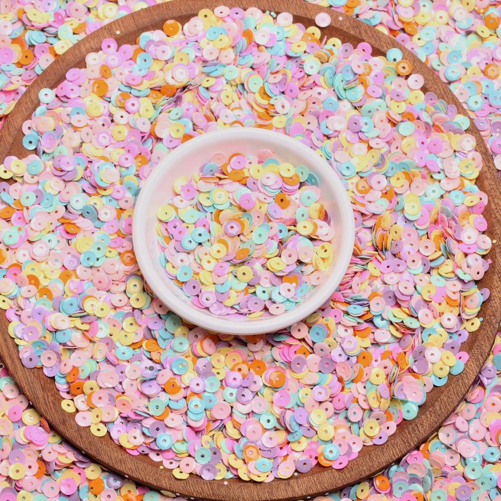 500 g, ca. 62.500 Stück, kreative runde Pailletten, PVC, DIY-Dekorationsmaterial, Glitzer, konkaver Typ, Wasserbecher, Schmuckzubehör, mittleres Loch