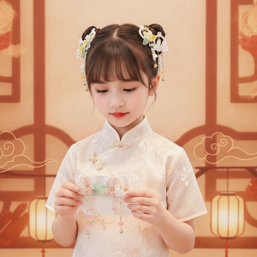 1 Pair Long Ribbon Hanfu Hair Clip Flowing Tassel Ribbon Bows Hairpin Hanfu Dress Up