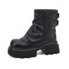 Fashion 2025 New Women's Trouser Boots Thick-soled Square-toe Women Ankle Boots Large-Size Vintage Fashion Motorcycle Boots Female