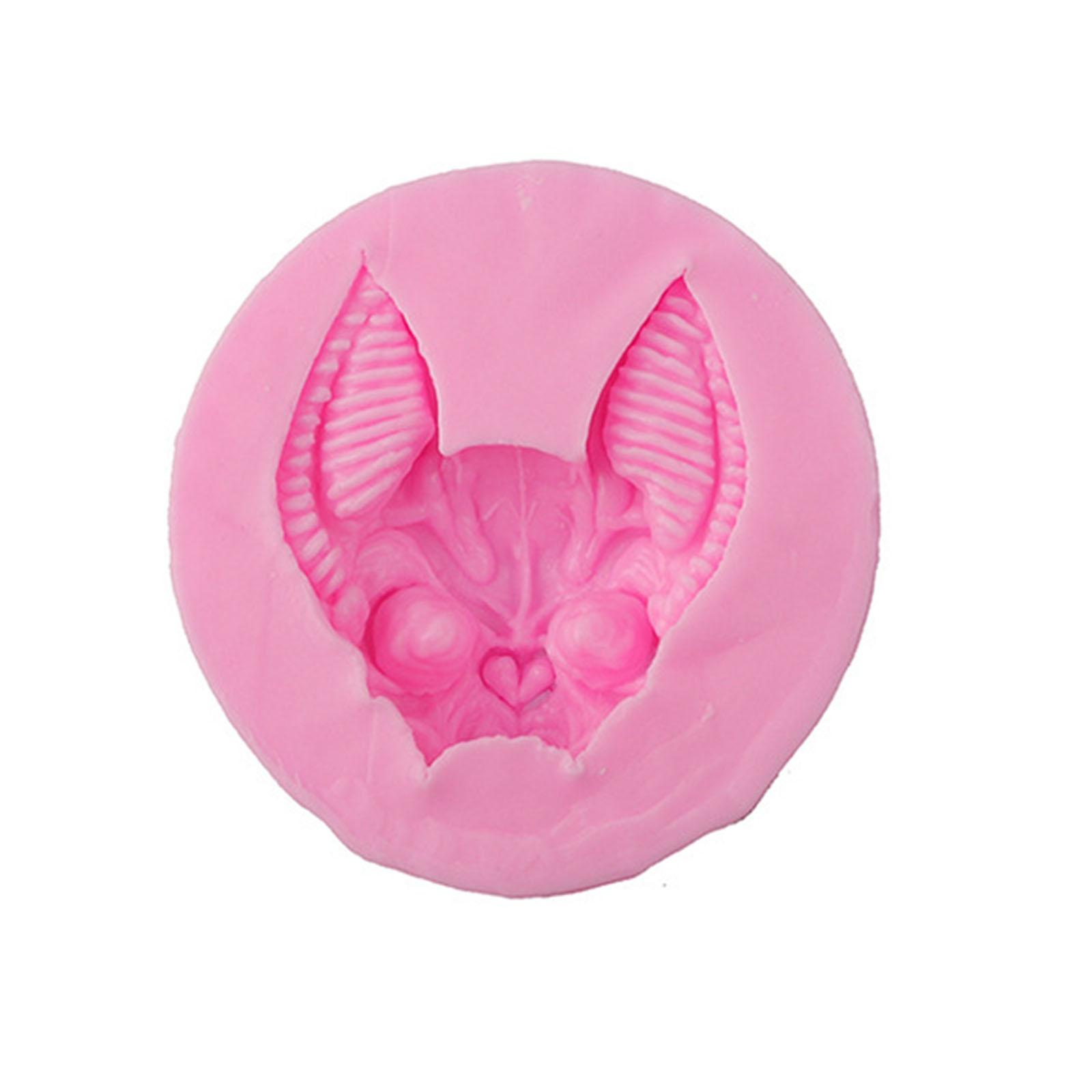 

3D Devil Cat-Resin Molds Cat-Head Silicone Molds Animal Casting Mold для эпоксидной смолы Fondant Mold DIY Home Office D розовый