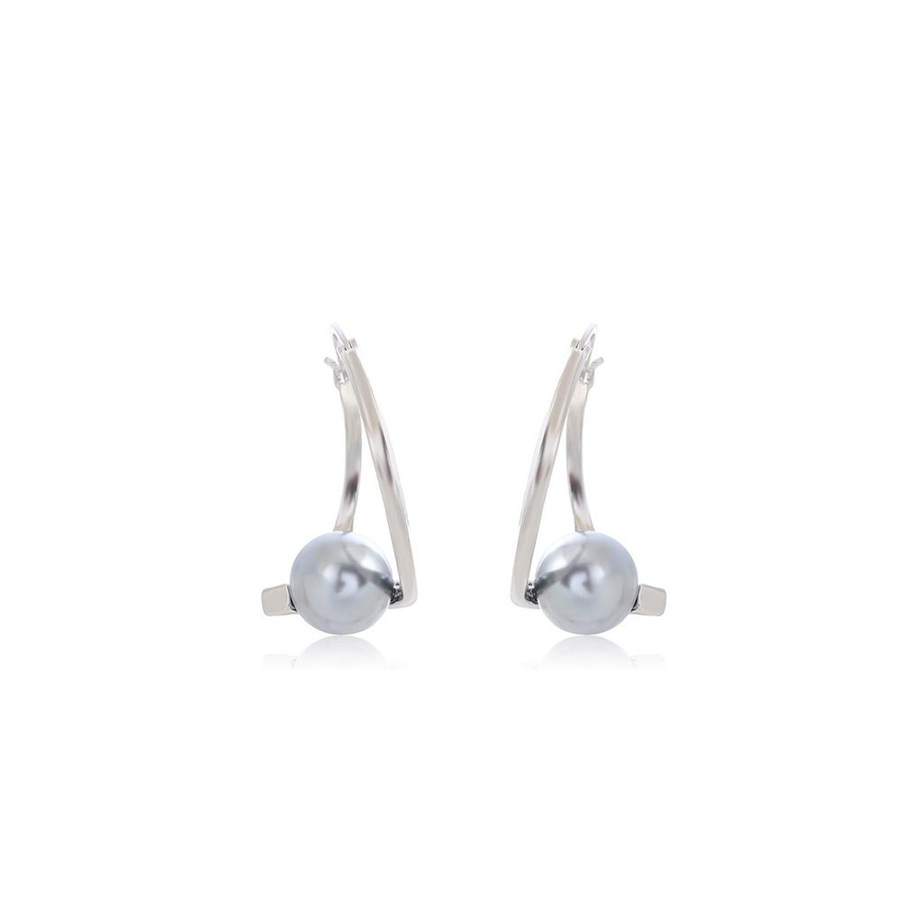 Niche Design Sense Irregular Silver Bead Ear Buckle, Light Luxury High-End Sense Fashion Temperament Earrings