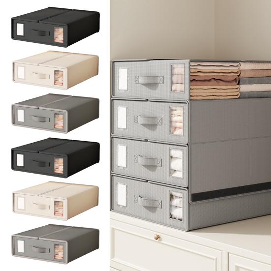 1/2Pcs Closet Organizer Box Bed Sheet Holder with Reinforced Handle Large Capacity Foldable Design Duvet Covers Blankets Storage Case