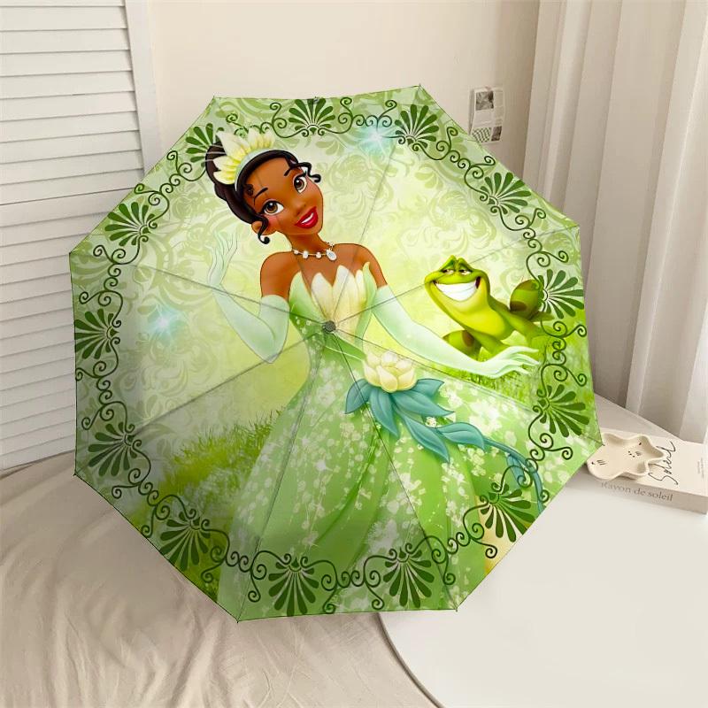 

1PC Princess Tiana Frog Umbrella-8-Rib Reinforced, Automatic Open, Lightweight & Durable, Cute Fashion Accessory for Outdoor-T197