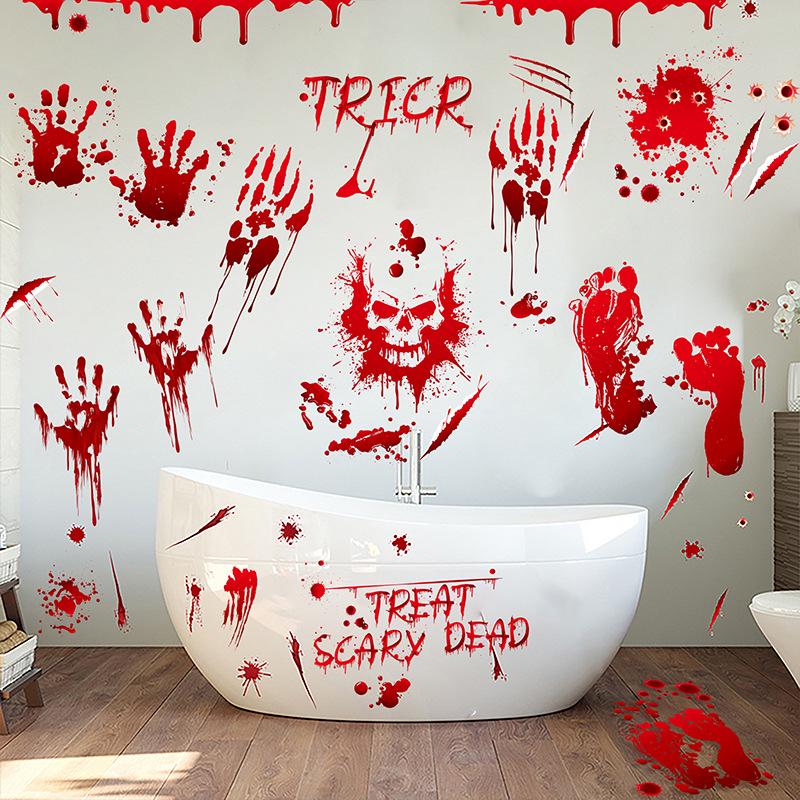 Halloween Blood Mark Removable Window & Wall Stickers: Skeleton & Ghost Décor