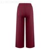 GMXIA Large Size Women's Elastic Waist Long Linen Casual Loose Wide Leg Trousers