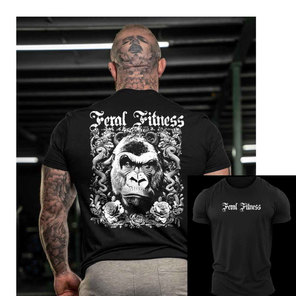 Feral Fitness Bear Fitness Training Gym Leisure TShirt Mens and Womens Luxury Brand Top