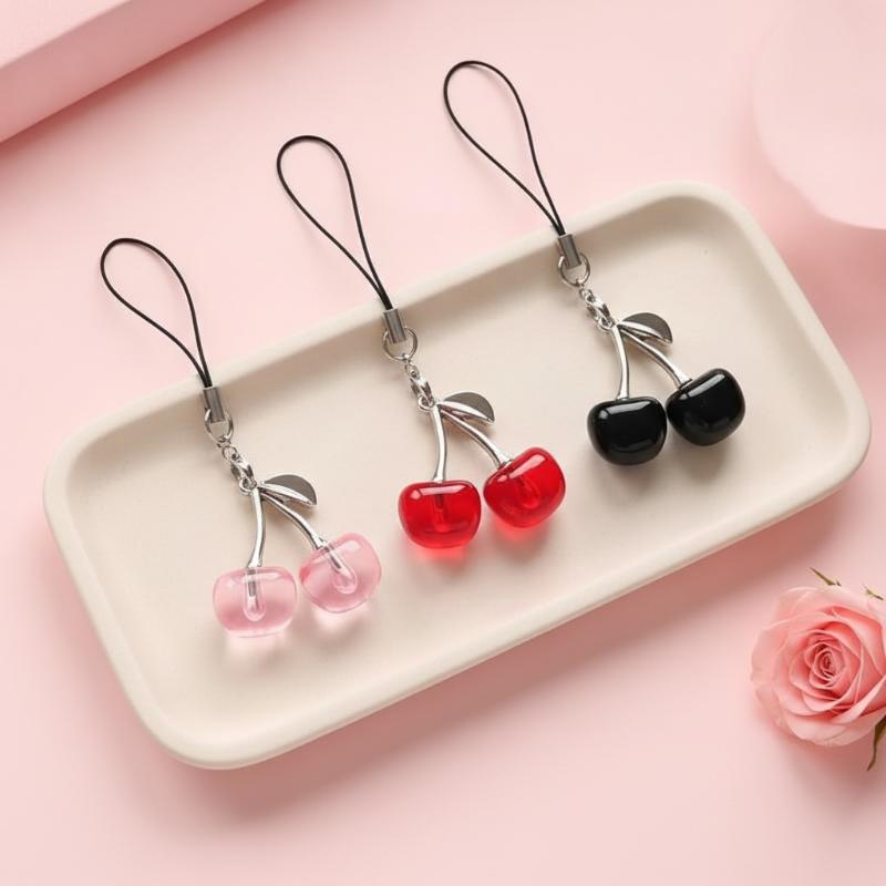 Cherry Pendant Creative Imitation Fruit Ornament Suitable For Phone Cases Phone Decoration Lanyard Accessory