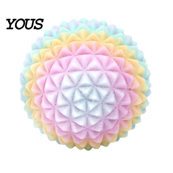 Desk Stress Reliever 3D Printed Spiky Ball Toy, Relief Mini Textured Ball, Massage Decompression Toy for Home Office School