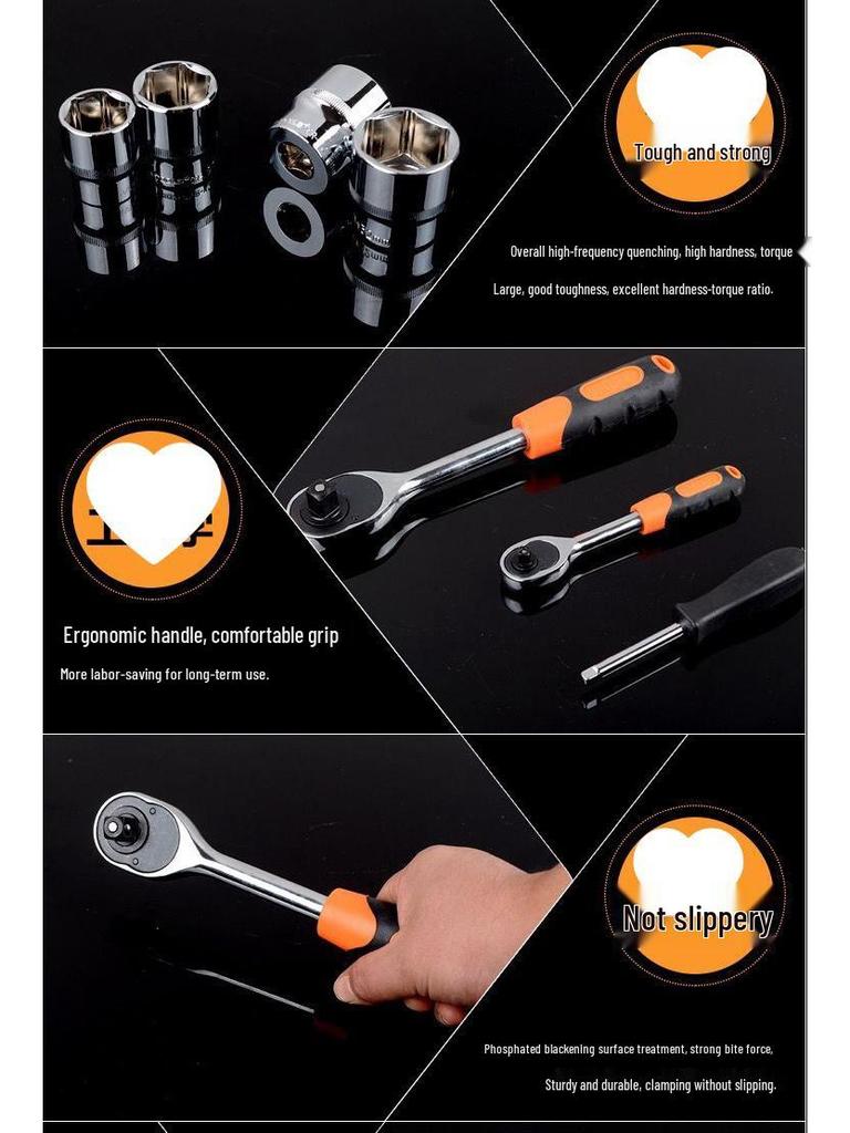 32-Piece Socket Wrench Car Repair Tool Set - Combination Kit