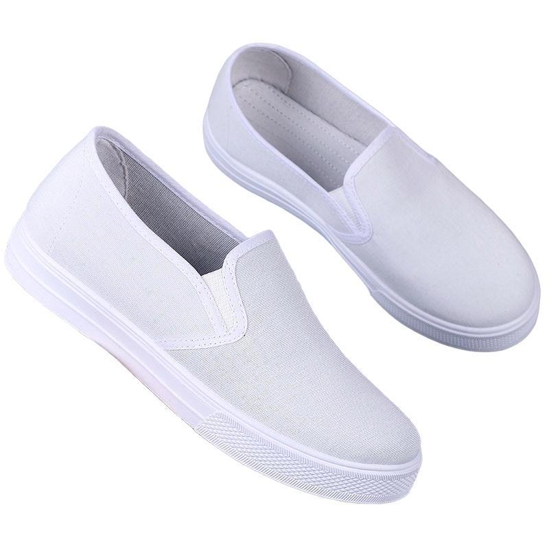 Women's Black Flat Canvas Shoes - Soft Sole, Casual, Morning Exercise Sneakers