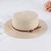 Women's Retro British Style Sun Hat with Rhinestone Letter & Leather Belt