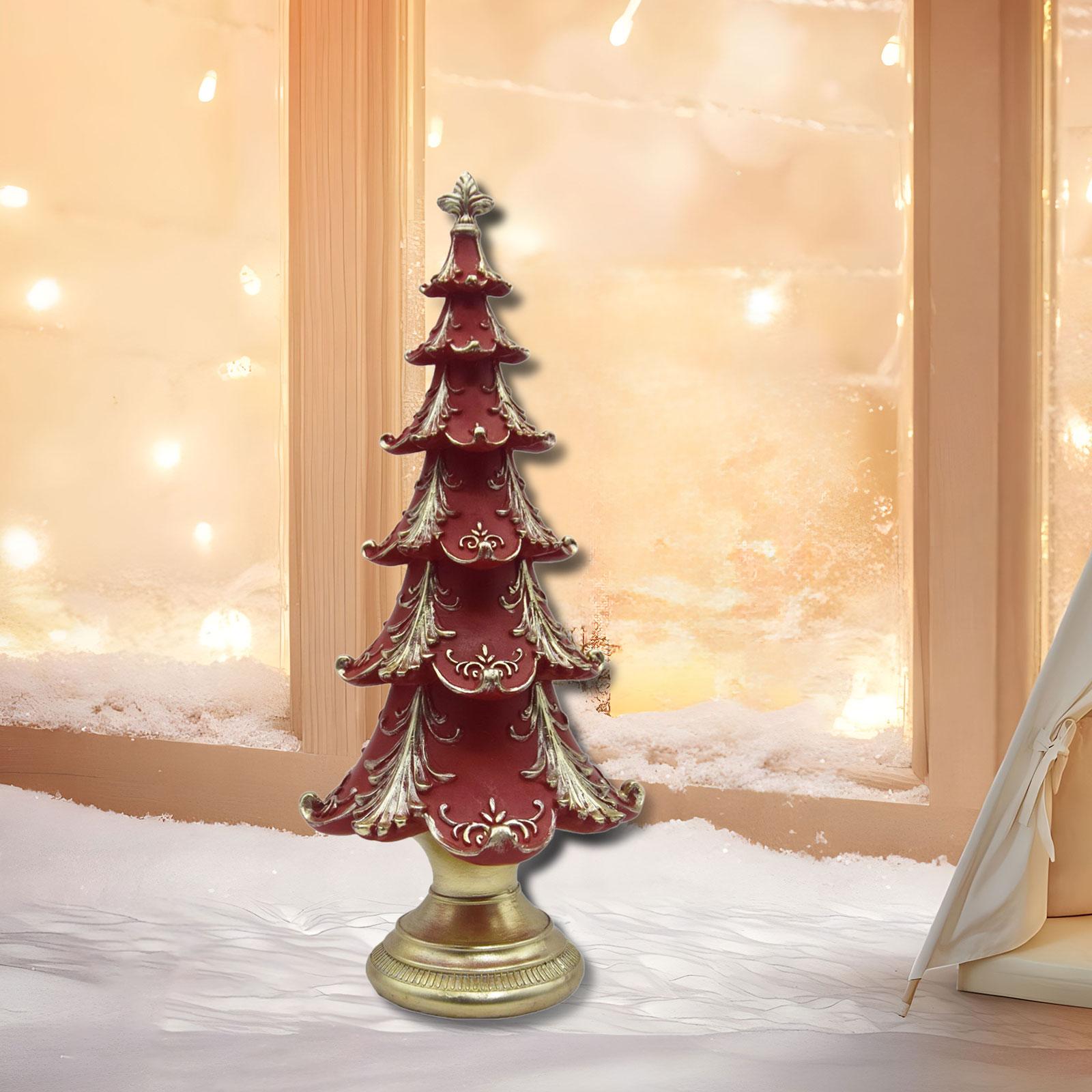 

Christmas Tree Figurine Christmas Sculpture for Office Living Room Bedroom червоний