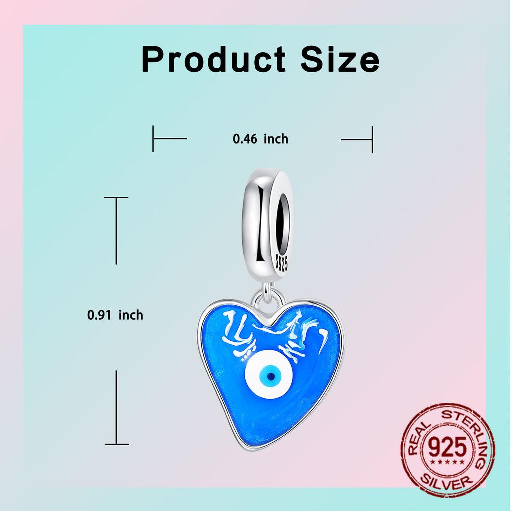 Copper Metal Evil Eye Dangle Charm Bead Component Lucky Symbol Designs Pendant Bead Component Compatible With Bracelet High Quality Fine Jewelry