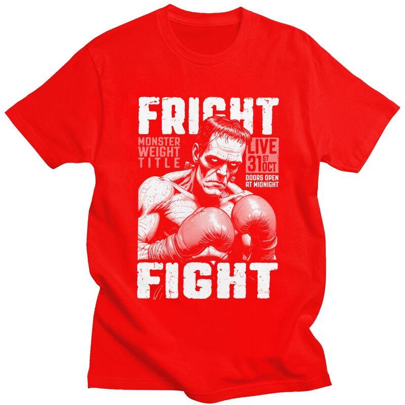 

Boxer Boxing Frankenstein Fight Halloween Pugilism T Shirt for Men Pure Cotton Tshirt Short Sleeve Tee Shirt Loose Clothing Gift S
