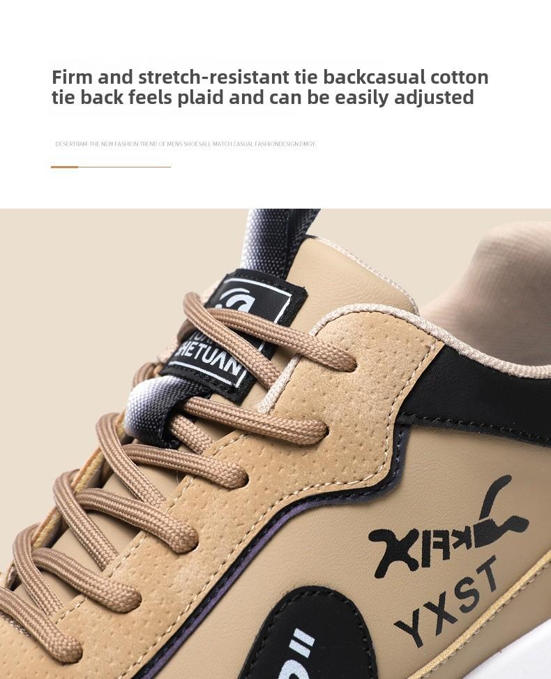 Men's Versatile Leather Sports Shoes - Autumn/Winter, Wear-Resistant, Shock-Absorbing, Large Sizes