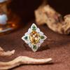 Natural Amethyst, Citrine, and Topaz Gemstone Ring for Women in S925 Sterling Silver
