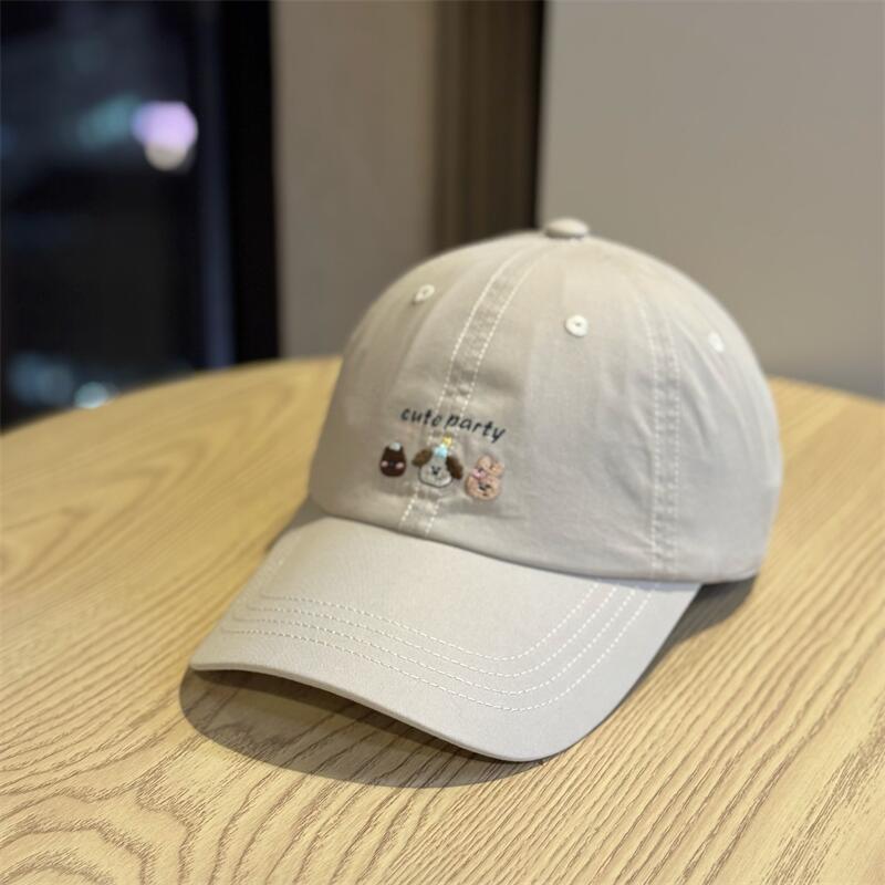 

New Spring/Summer Cartoon Embroidered Soft Top Duckbill Cap for Men and Women2026Versatile wide-brimmed baseball cap that makes the face look smaller Adult54-60Adjustable хаки
