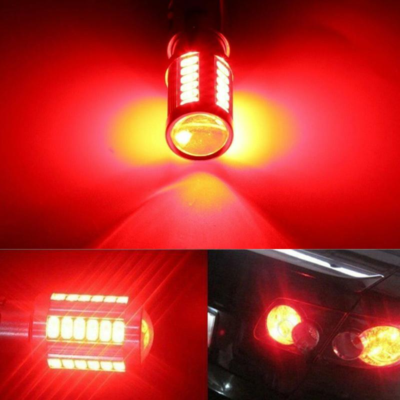 2 PCS PY21W P21/5W 1156 Ba15s 1157 Bay15d For Car LED Bulbs Turn Signal Light 12V 33SMD 7000K White Brake Reverse Parking Lamps Bulbs 7