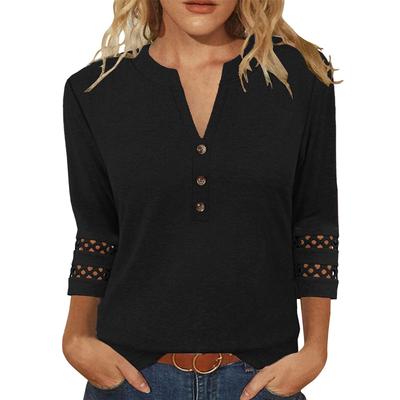 Women's Fashionable Three-quarter Sleeve Loose Top