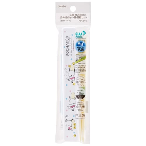 Skater Chopsticks Chopsticks Box Set Pochacco Leisurely 18cm Antibacterial Adults Made in Japan ABC3AG-A