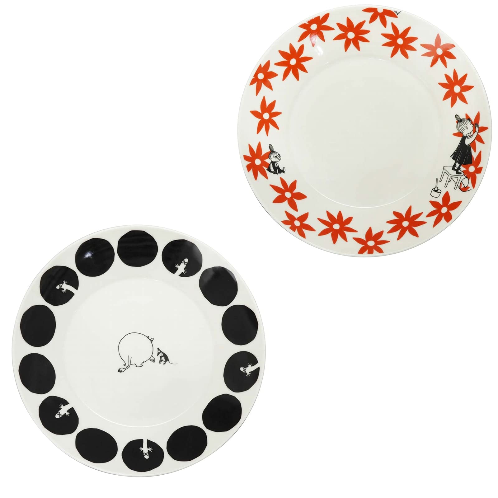 

Yamaka Shoten Moomin Kuvio Pair of Pasta Plate Set and (Flower Dot)