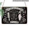 2D Flat Salon-Inspired Aluminum Metal Sign Wall Decor, Vintage Barber Shop Hair Salon Stylist Decorative Plaque for Beauty Parlors, Cafes, Bars