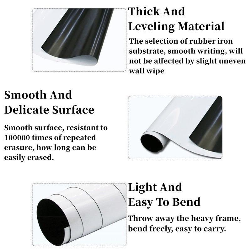 Sticker Soft Self-Adhesive White Board Kid Drawing Blackboard School Office Teaching Supplies Wall Magnetic Whiteboard