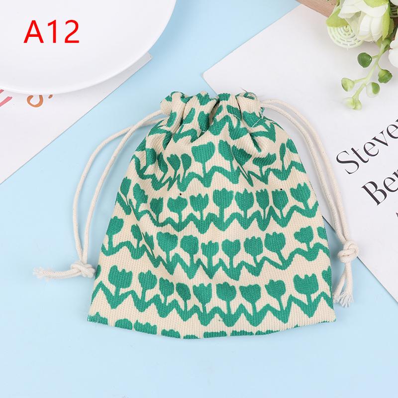 Cute Corduroy Small Lipstick Cosmetic Coin Purse Key Drawstring Storage Bag Women Jewelry Tote Rope Pouch String Bags Organizer