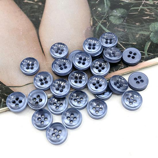 Sky Blue Handmade Unisex Shirt with Round Light Blue Buttons