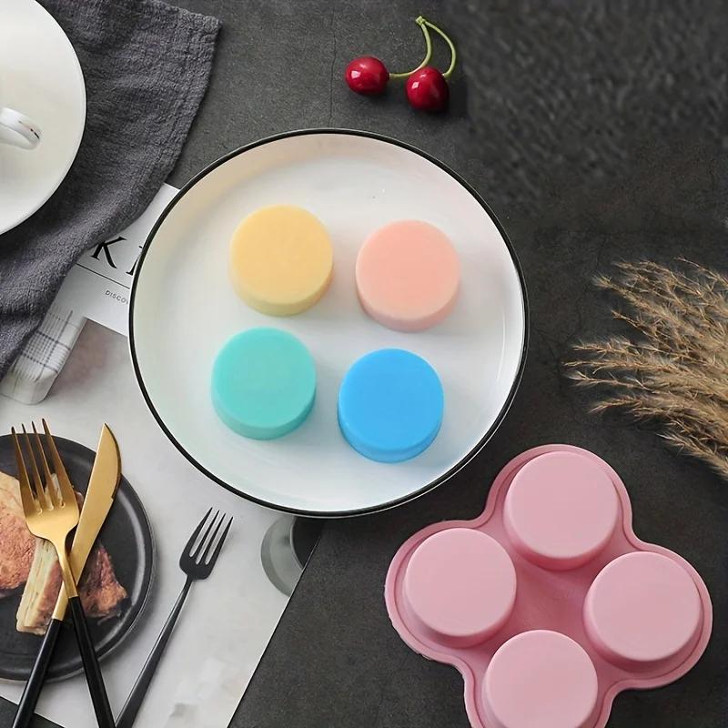 Air Fryer Egg Mold Round Shape Eggs Mold 4 Cavity Non-Stick Silicone Air Fryer Egg Pan Egg Steamer Cooking Mold Fried Egg Tool