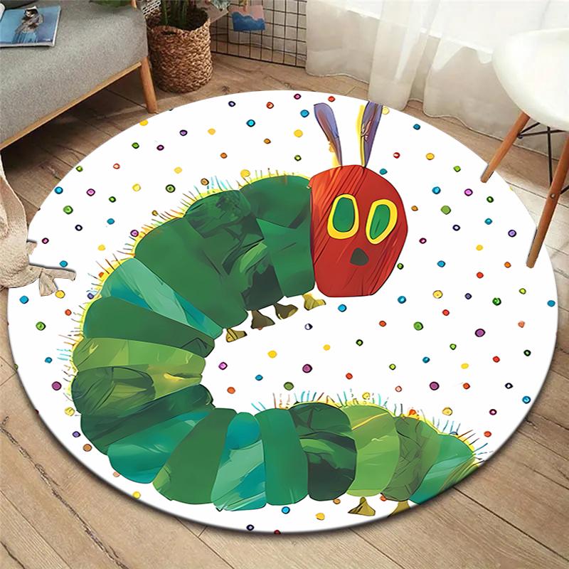 

The Very Hungry Caterpillar Round Area Rug,Carpet Rug for Living Room Bedroom Sofa Playroom Decor,Non-slip Floor Mat 80cmx80cm