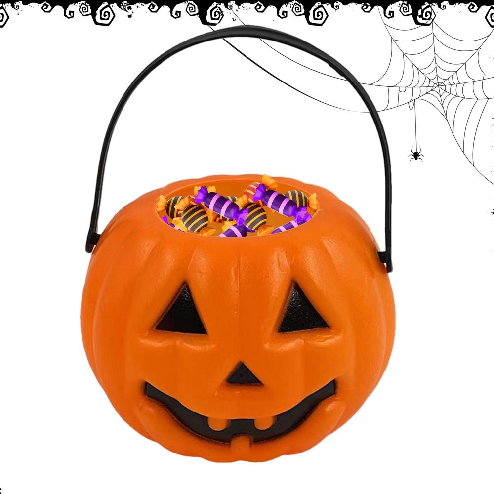 10 Stück Halloween Süßigkeiteneimer Kürbiseimer Tragbarer Korb Kindergeschenk Trick or Treat Eimer Halloween Party Dekorationszubehör
