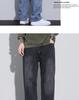 2025 Autumn Men's Blue Straight-Leg Loose Jeans, Fleece-Lined, Plus Size, American Retro Style, Thickened for Warmth.