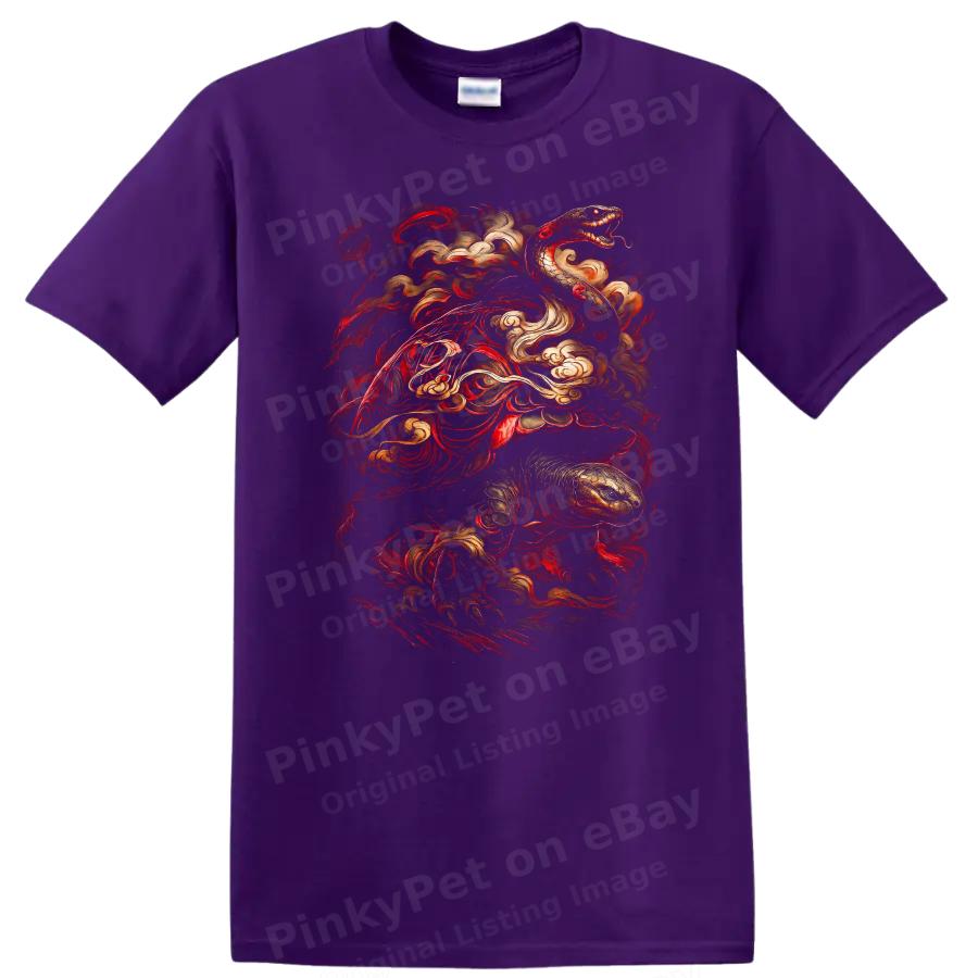Japanese Style Dragon and Lizard Graphic T Shirt Awesome Art Tee