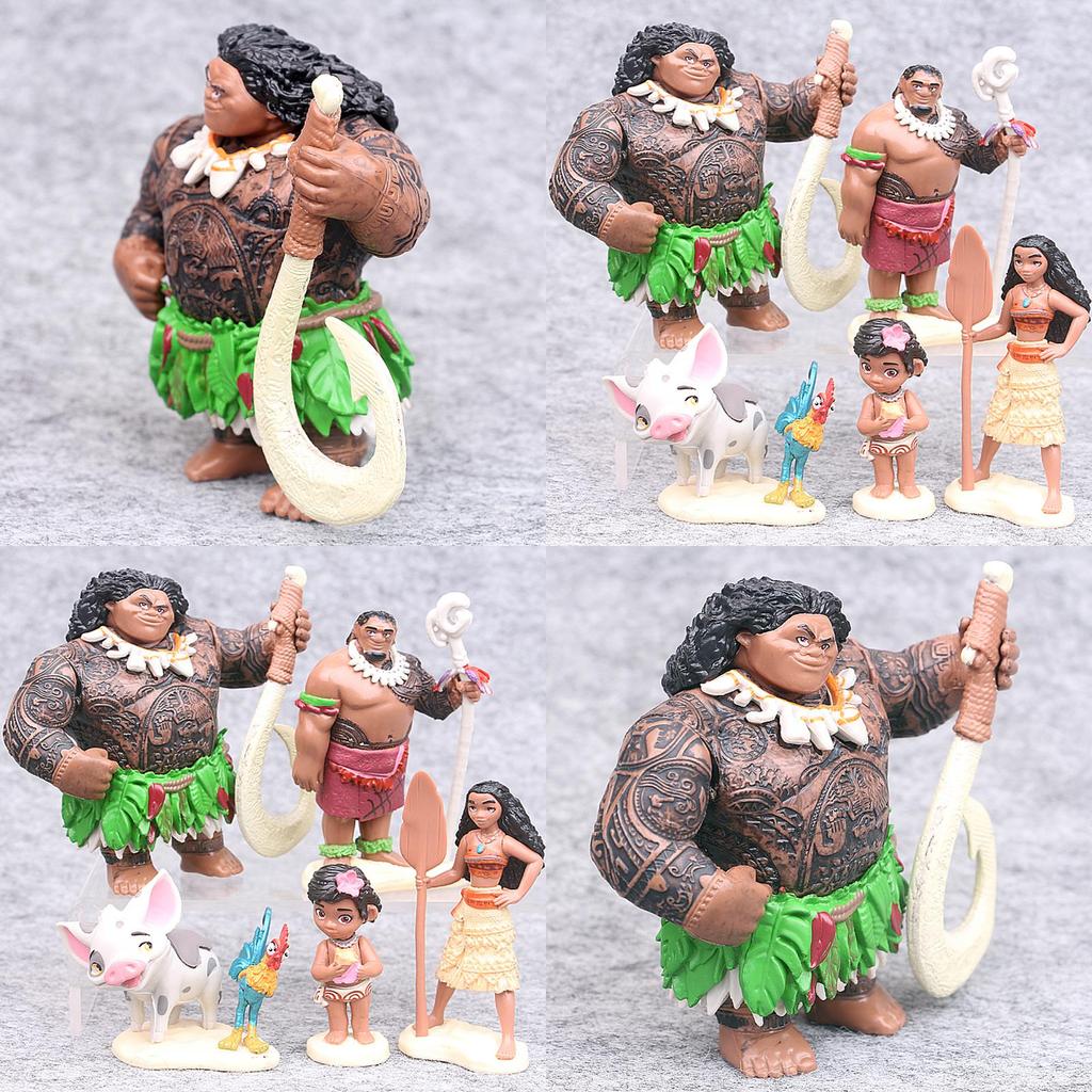Captivating Moana 6 Pcs Action Figures Dolls Ideal For Playtime And Decoration