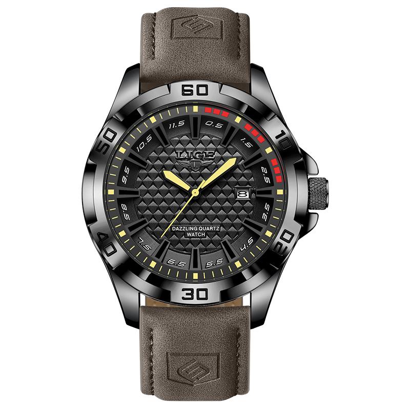 LIGE Man Luxury Brand Waterproof Luminous Date Men's Quartz Wristwatch Stainless Steel Fashion Sports Men Watches