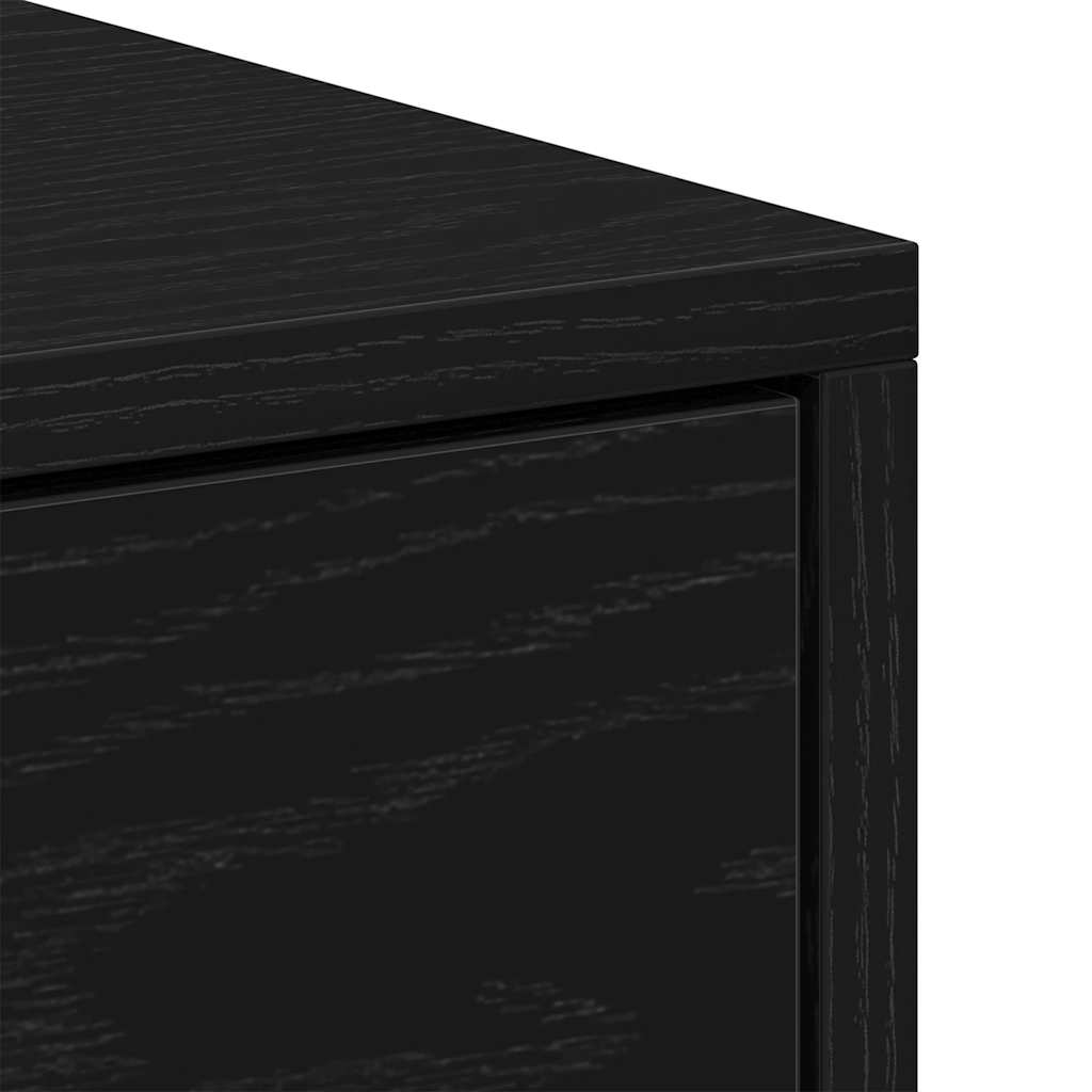 Nightstand Black Oak Effect 40 X 30 X 40 Cm Engineered Wood