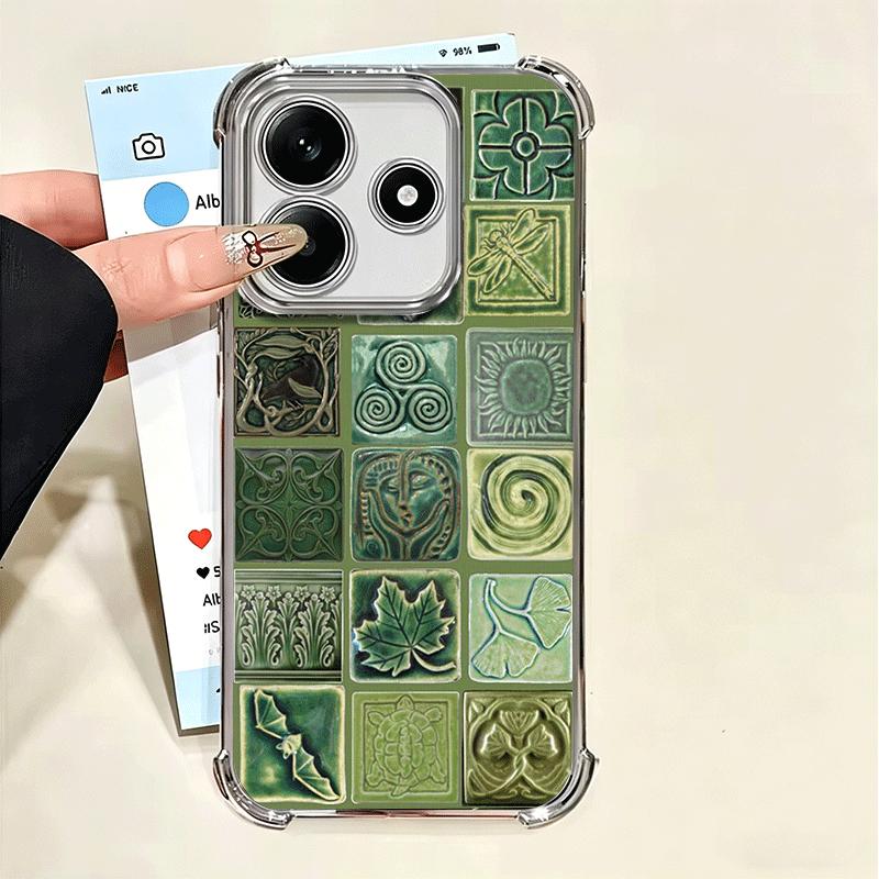 

Italian Sicilian Style Floral Pattern Plating Phone Case For Xiaomi Poco X5 X6 X7 X8 Pro Max F8 Ultra F7 M8 M7 M5S Redmi 15C 15 Xiaomi Poco X6 Pro