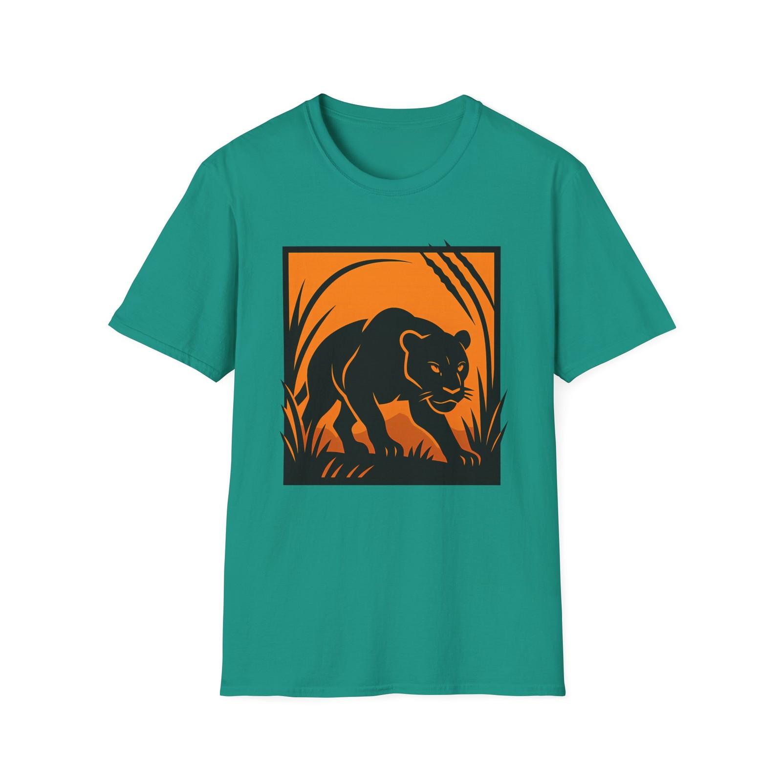 Unisex Softstyle T-Shirt Mens Womens Tees Top Fearless Lioness Silhouette Tall Grass Graphic Shirt 2XL