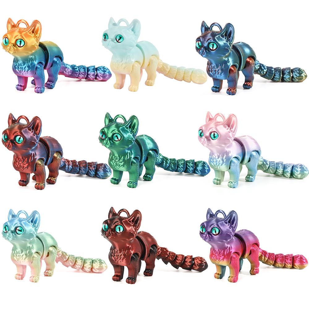 

Рухома модель кошеняти, надрукована на 3D-принтері: Ручний Орнамент-Кіт Подарунок 4.5 x 14.5 x 8 cm